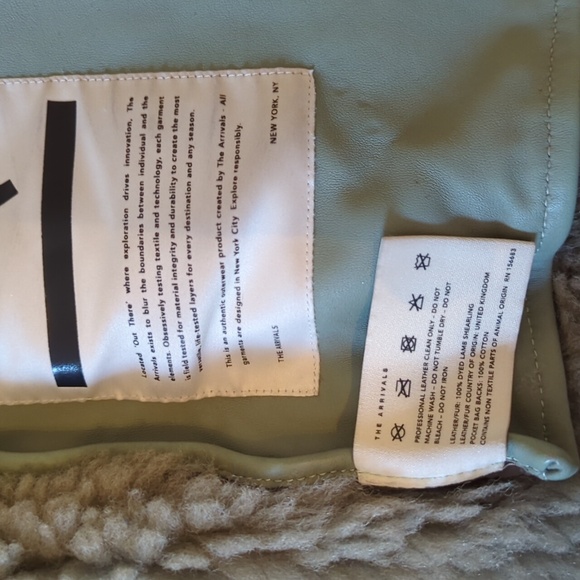 The Arrivals Moya Leather Coat Sage Green L - Picture 10 of 10